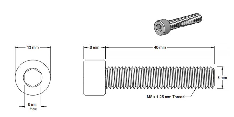 Screw M8x40mm Socket DarkGrey 6da486ea 7680 4226 8924 200883a0df82