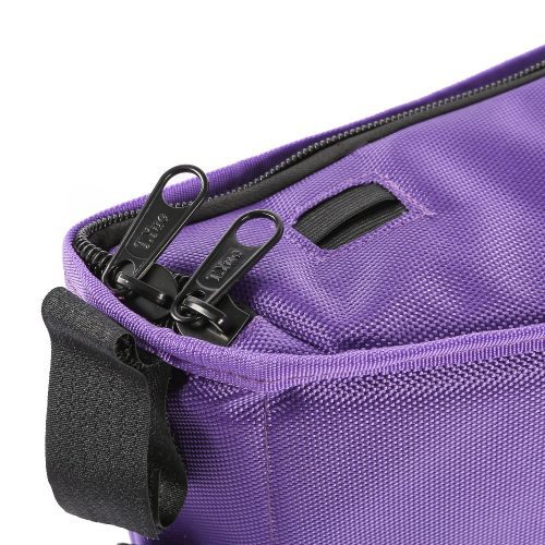 medium pizza bag roadrunner pro close up zipper view purple